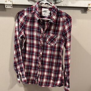 H&M Kids Plaid Button Down Shirt - Red, Blue, White